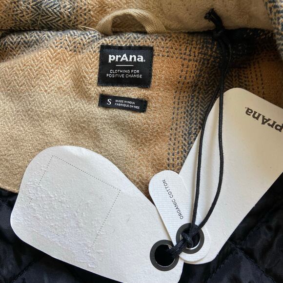 Prana Bridges Flannel Jacket Women's Small Sandstone Quilted Lining Chore Coat - Picture 8 of 13
